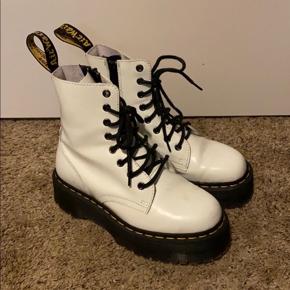 white platform doc martens